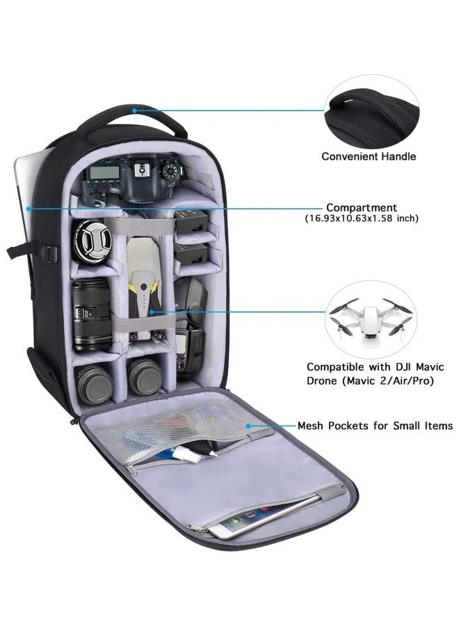 M MIAOYAN Camera Backpack, DSLR/SLR/Mirrorless Photography Camera Bag 15-16 Inch Waterproof Hardshell Camera Bag with Tripod Strap Stand and Laptop Compartment Compatible with Canon  - Image 3