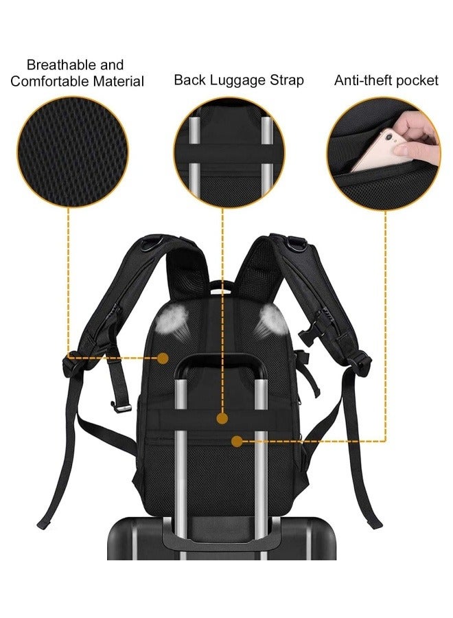 M MIAOYAN Camera Backpack, DSLR/SLR/Mirrorless Photography Camera Bag 15-16 Inch Waterproof Hardshell Camera Bag with Tripod Strap Stand and Laptop Compartment Compatible with Canon  - Image 4