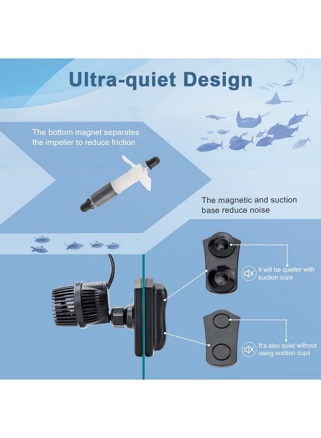 Hygger 2100 Gph Aquarium Wave Maker Pump With Strong Magnetic Suction Base, UltraQuiet 360 Degree Rotating Submersible Power Head, For 75130 Gal Freshwater Saltwater Tank - Image 3