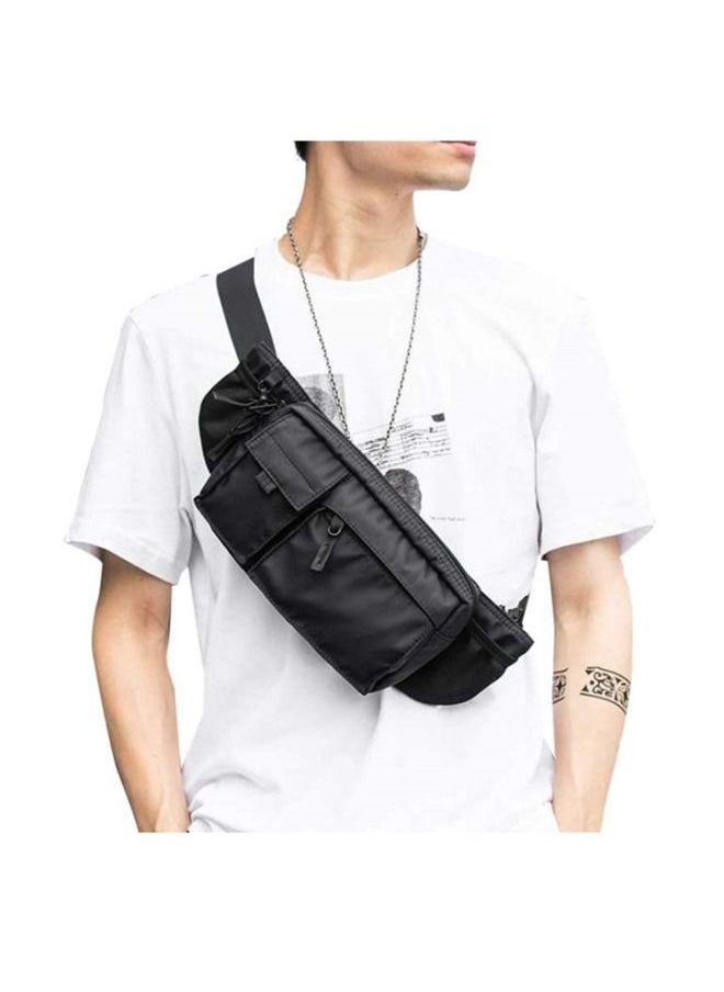Generic - Unisex Waist Bag Nylon Waterproof Adjustable Straps Waist pack Premium Lightweight Belt Bag for Gym Fitness Workout Travel Commute Black - Image 1