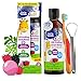 GuruNanda Kids Oil Pulling, Alcohol-Free Mouthwash, Essential Oils & Vitamins for Fresh Breath & Happy Gums for Ages 6 & up, Natural Bubble Berry, 8 Oz - Image 2