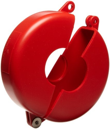 Brady 65560 Hinged Gate Valve Lockout, Red, for 1" - 2-1/2" Valve Handle Diameters - Image 1