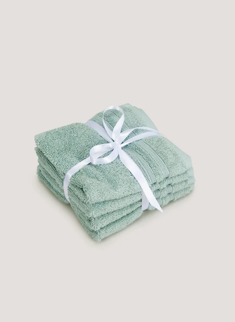 Matalan 4 Pack Duck Egg 100% Egyptian Cotton Face Cloths