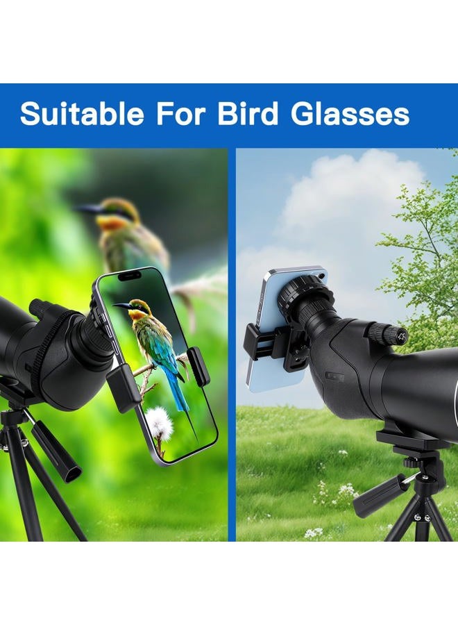 Jreiiolk Universal Binocular Phone Adapter with 360° Rotation & Clip Lock - Fits 16-50mm Eyepieces for Telescope/Microscope/Spotting Scope/Birdwatching, Universal Smartphone Clamp High-Strength Stable Mount - Image 2