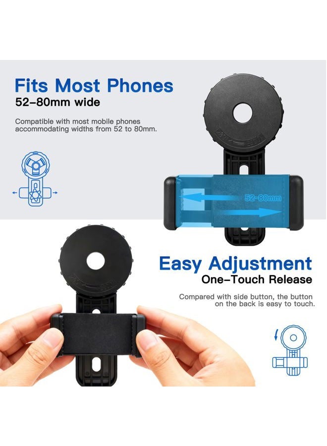 Jreiiolk Universal Binocular Phone Adapter with 360° Rotation & Clip Lock - Fits 16-50mm Eyepieces for Telescope/Microscope/Spotting Scope/Birdwatching, Universal Smartphone Clamp High-Strength Stable Mount - Image 4