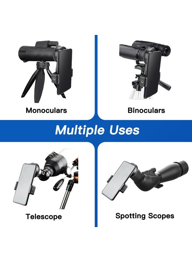 Jreiiolk Universal Binocular Phone Adapter with 360° Rotation & Clip Lock - Fits 16-50mm Eyepieces for Telescope/Microscope/Spotting Scope/Birdwatching, Universal Smartphone Clamp High-Strength Stable Mount - Image 5