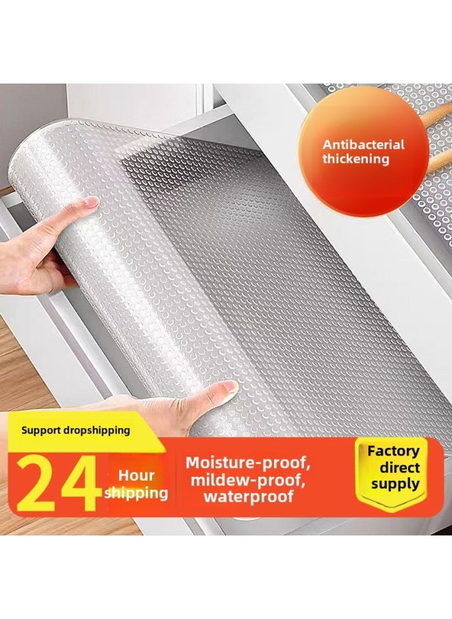 Generic - Simple Thickened Transparent Drawer Pad Paper Heat Insulation And Moisture-proof Pad Table Pad Wardrobe Cabinet Pad Shoe Cabinet Pad Kitchen Refrigerator Pad-Color:[eva Food Grade] Transparent Polka Dot Pattern-thickened-Specifications:60*100cm - Image 1