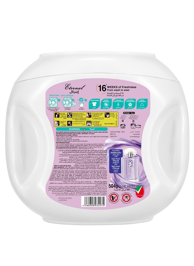 ar FUM - ArFum PODS, 5-in-1 Laundry Detergent Capsules with Scent Booster, Detergent Concentrate, Softener, Color Protect, Powerful Stain Remover in 1 capsule, 16 Weeks Long-Lasting Fragrance, 42 Pods, Eternal - Image 1
