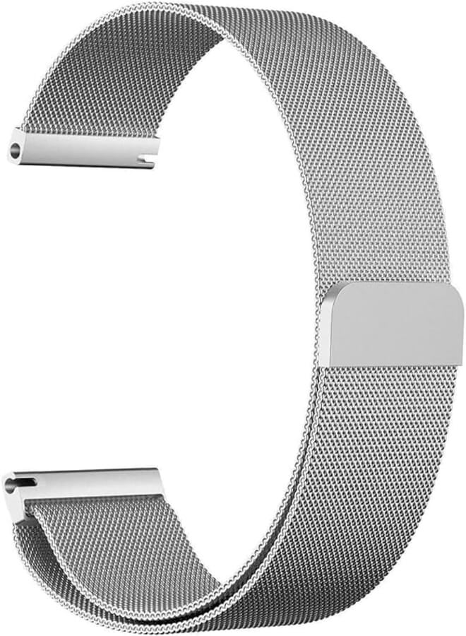 G-Power Stainless Steel Replacement Wrist Band Strap With Magnetic Folding Buckle And High Elasticity Specially For Samsung Galaxy Smart Watch Gear S3 Series 22 Mm - Silver 