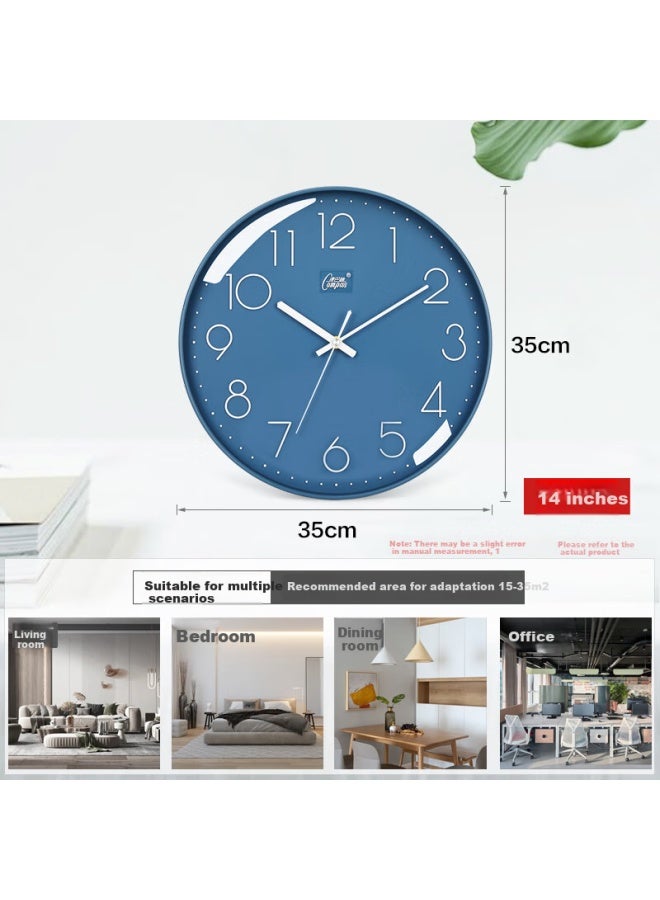 Compas Radio-controlled Clock Automatic Time Setting Minimalist Wall Clock Living Room Examination Room Clock Wall-mounted 2731 Blue 35cm - Image 1