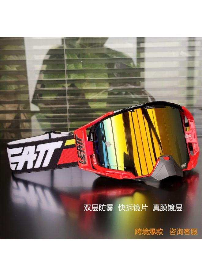Leatt Anti-Fog Goggles – Red and Black Frame with Red HD Double Layer Anti-Fog Lens for Off-Road Motorcycle Helmets, Downhill Mountain Bike Riding, Wind and Sand Protection