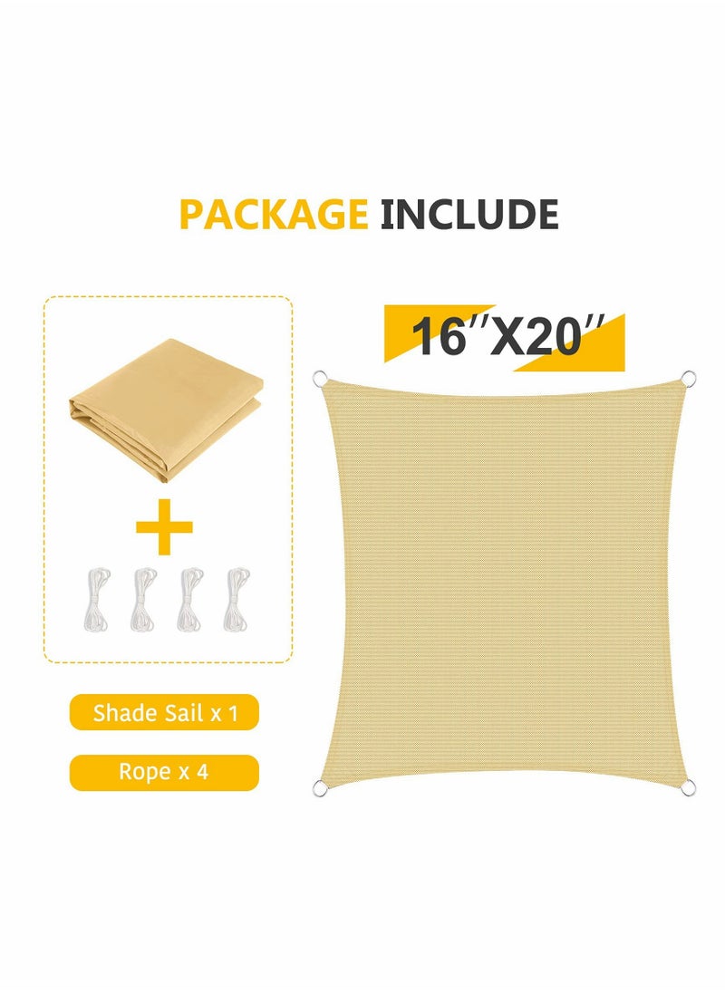 Excefore - Sun Shade Sail, Waterproof Outdoor Rectangle Shade Canopy UV Block Awning, Sunrays Block Awning for Patio, Carport, Backyard, Garden and More (96"*118") - Image 1