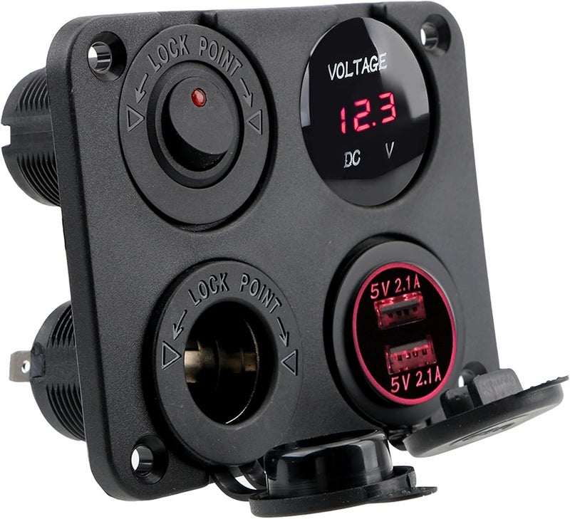 Wivplex 12V 4 In 1 Car Charger with Dual USB and Voltmeter - Image 5