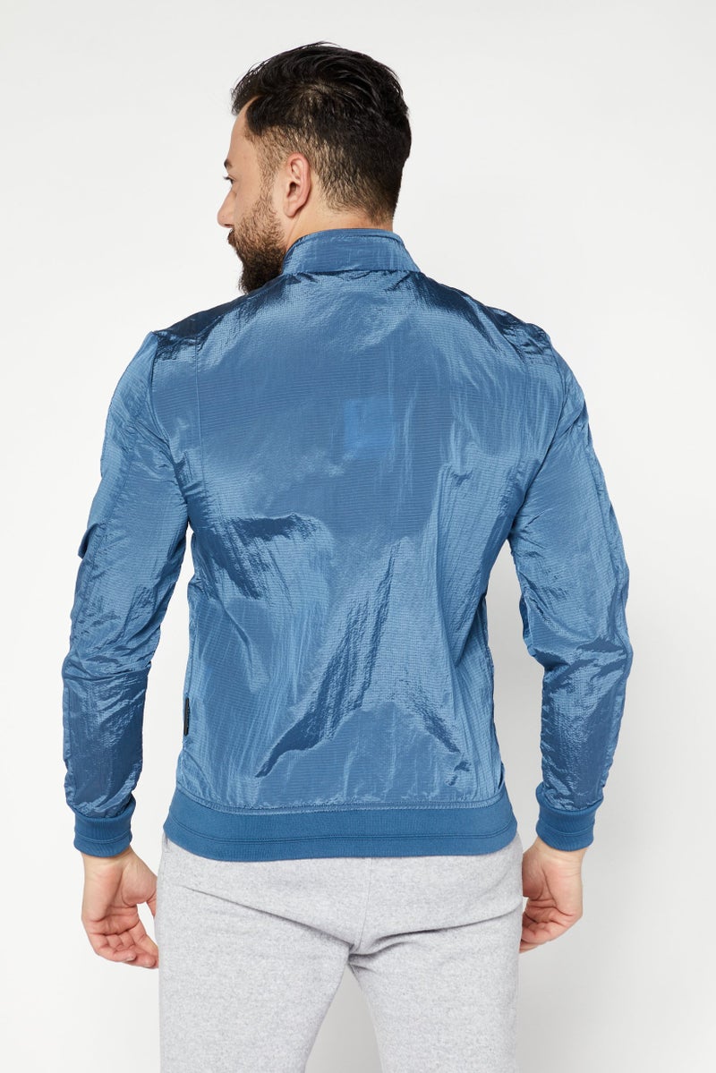 Sorbino Men Solid Windbreaker Jacket, Indigo - Image 3