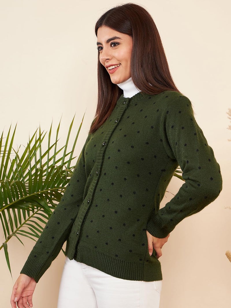 Pivl Womens Winter Season Round Neck Full Sleeves Sweater/Cardigan-MEHANDI-2XL - Image 3