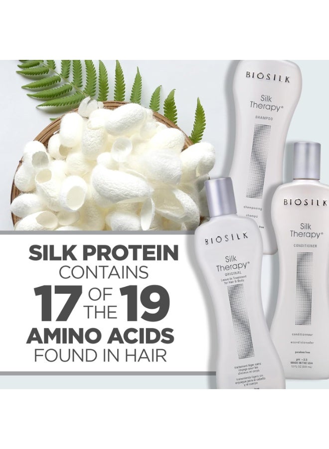 BIOSILK مجموعة بيوسيلك للعناية بالشعر من 3 قطع: شامبو، بلسم، وسيروم، لمعان مذهل، خالية من الكبريتات والبارابين، وغير مختبرة على الحيوانات، 12 أونصة (3 منتجات) - Image 5