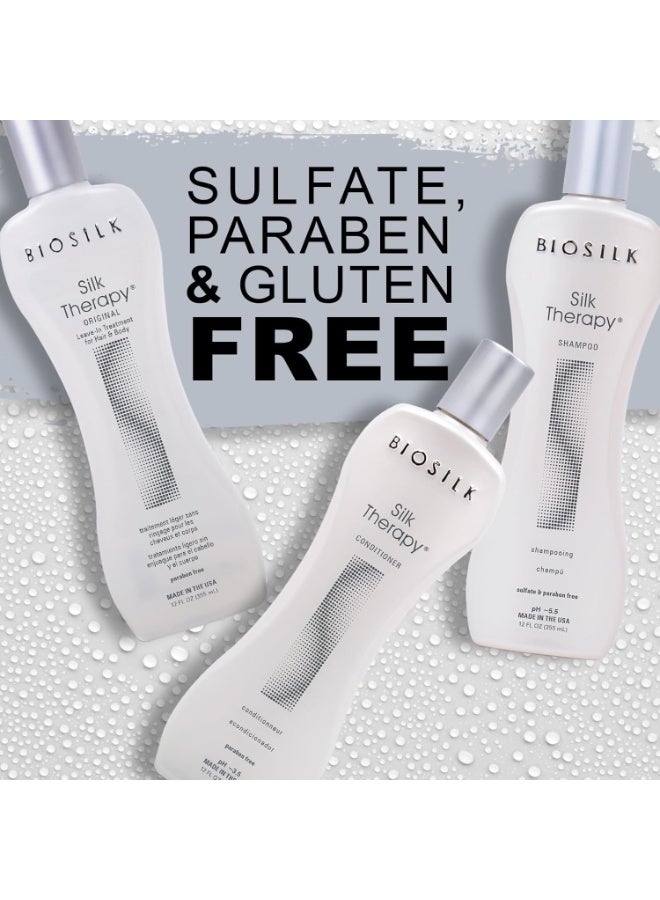 BIOSILK مجموعة بيوسيلك للعناية بالشعر من 3 قطع: شامبو، بلسم، وسيروم، لمعان مذهل، خالية من الكبريتات والبارابين، وغير مختبرة على الحيوانات، 12 أونصة (3 منتجات) - Image 4