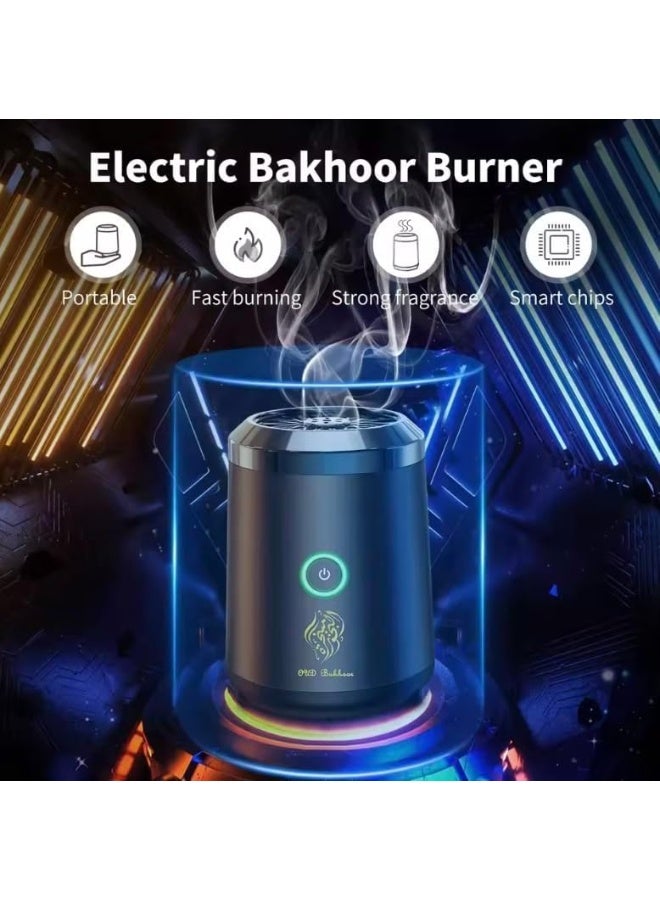Rechargeable Electric Oud Bukhour Burner – Portable Incense Burner for Home, Car & Office – USB Powered Bakhoor Burner with Fast Heating, Long Battery Life, Arabic Oud Diffuser Gift Set - Image 2