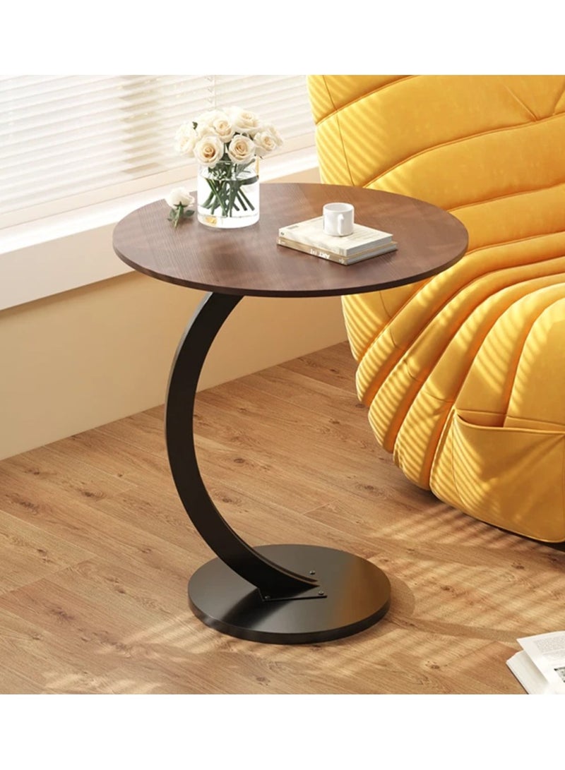 DubaiGallery Small table modern corner table two-tier bedside table Nordic oval table living room with storage shelves small coffee table side cabinet - Image 1