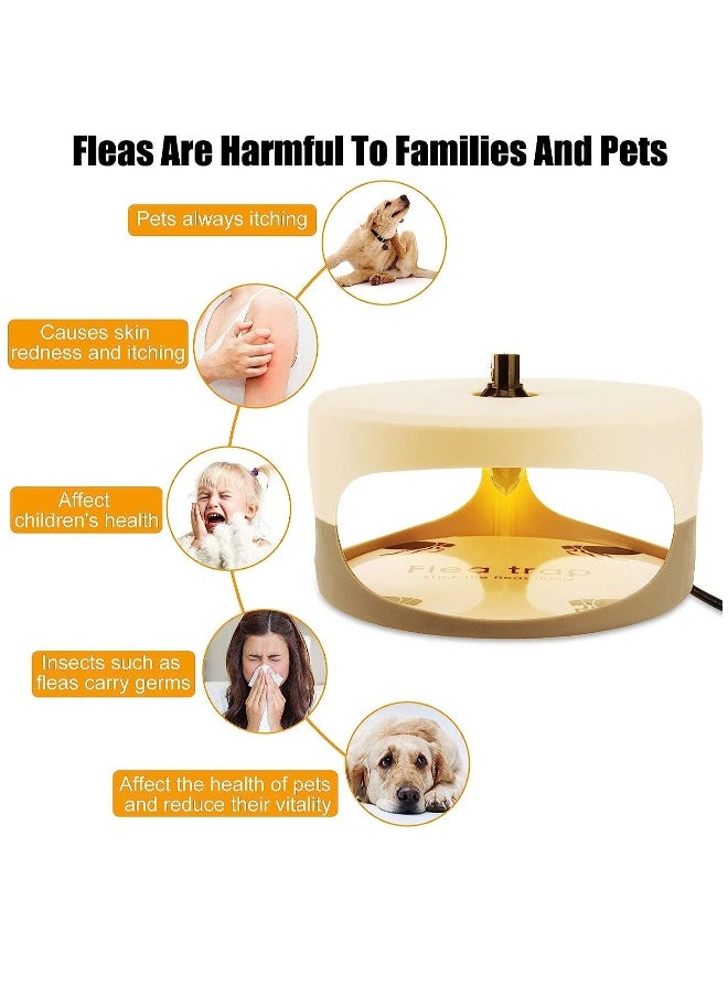 Generic Flea Trap, Indoor Sticky Flea Trap with 2 Glue Discs Odorless Non-Toxic Natural Flea Killer Trap Pad Bed Bug Trap Light Bulb Pest Control for Home House Inside, Safe for Children Pet Dog Cat  - Image 2