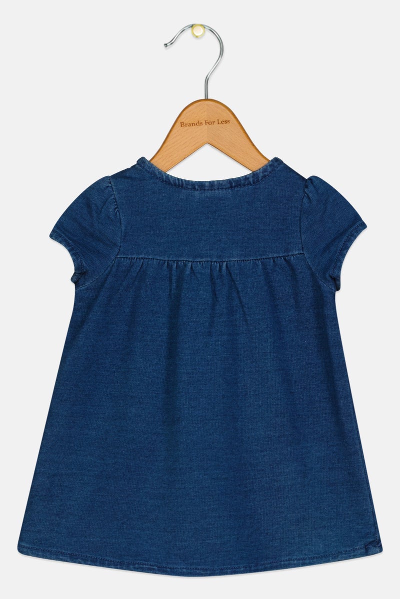 NAME IT Toddlers Girl Washed Dress, Blue - Image 2