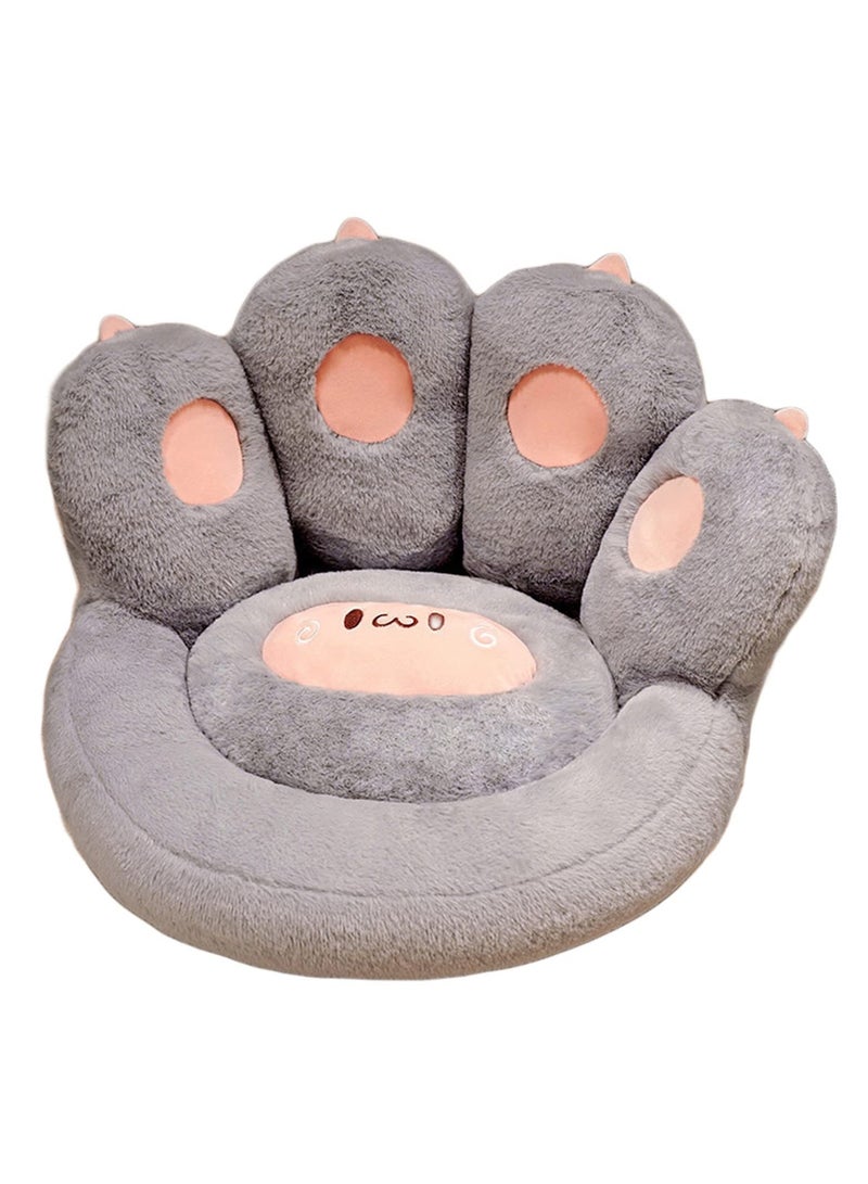 XiuWoo Cat Paw Cushion Lazy Sofa Chair Pad, 45*40cm Comfy Kawaii Plush Warm Floor Pillow Cute Seat Pad for Bedroom Decor, Ideal for Gamer Chair, Leisure Lazy Time, Reading Pillow, Grey - Image 2
