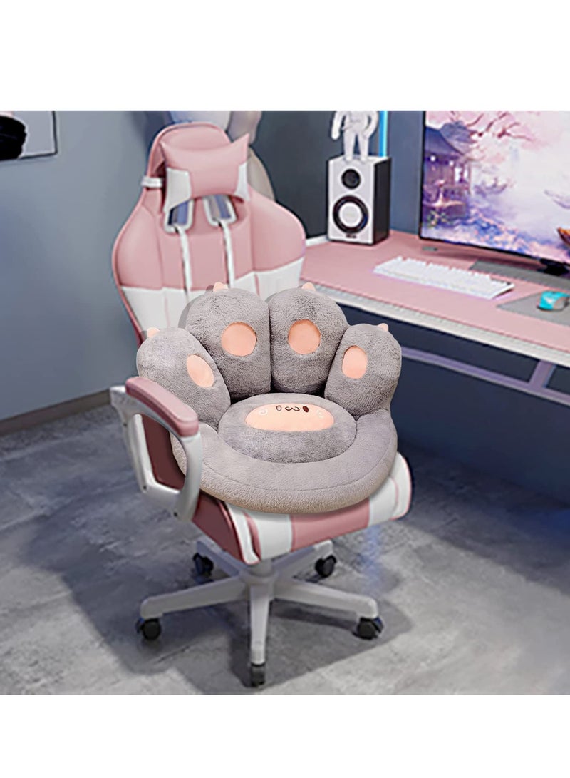 XiuWoo Cat Paw Cushion Lazy Sofa Chair Pad, 45*40cm Comfy Kawaii Plush Warm Floor Pillow Cute Seat Pad for Bedroom Decor, Ideal for Gamer Chair, Leisure Lazy Time, Reading Pillow, Grey - Image 3