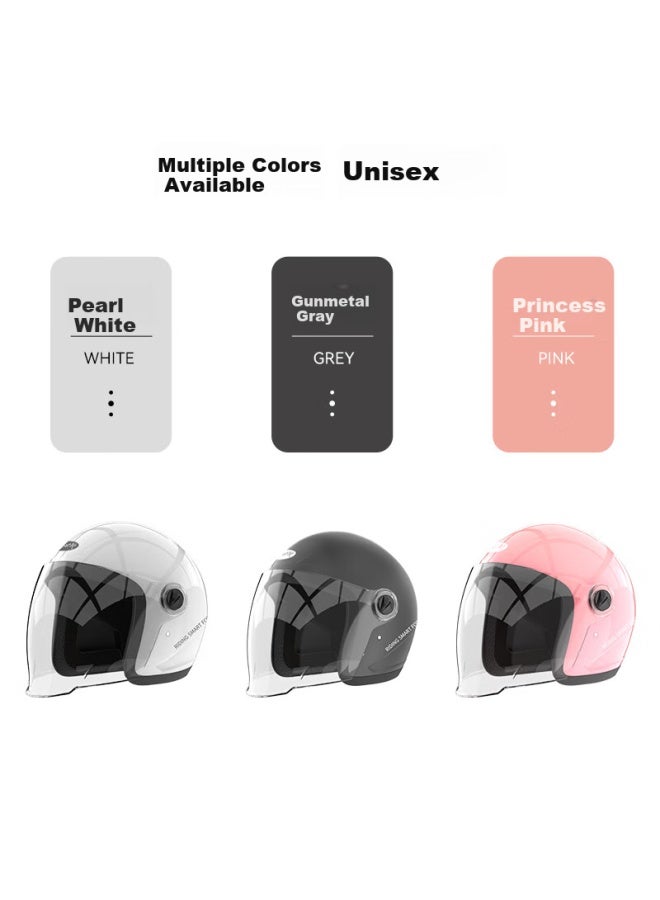 Smart4u Helmet Electric Vehicle Battery Motorcycle Helmet Extended Windproof And Rainproof Visor Adult Men And Women Half Helmet Eh20 Pink - Image 3