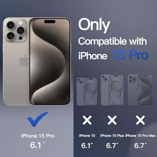 DIZORO Magnetic Silicone Case Compatible for iPhone 15 Pro 6.1-Inch, Compatible with MagSafe, Silky Soft Touch, Shock Absorbing Phone Cover with Camera Lens Full Protection - Titanium - Image 2