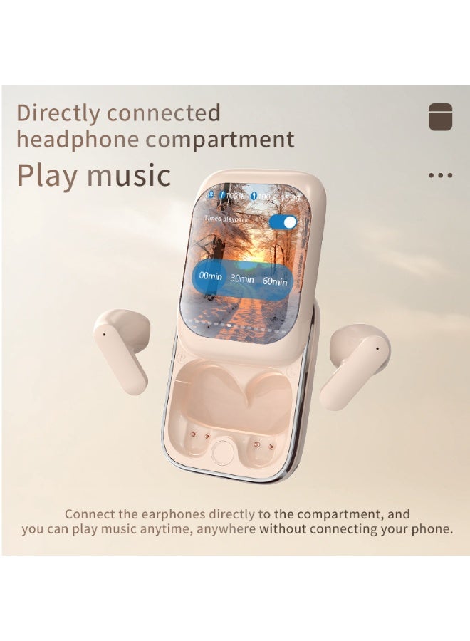 Magic Slide Headphone, 2024 New Intelligent Full-Color Touch Screen Slider Earphones, Slide Earphones With Touch Screen&Charging Case, Slide Tws Earphones, Wireless Earbuds Bluetooth 5.3 (Black)  - Image 5