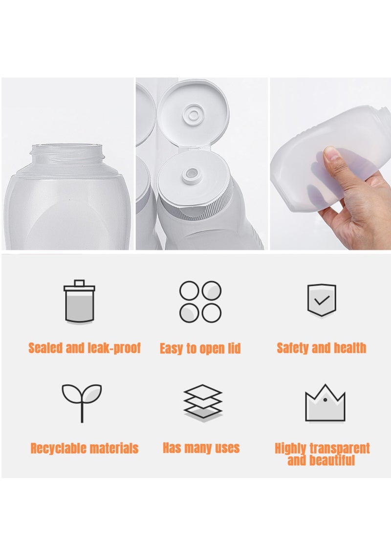 Excefore زجاجات ضغط، 4 قطع زجاجات ضغط بلاستيكية لتوابل الصلصات، زجاجات ضغط للتوابل، زجاجات كاتشب خالية من BPA، زجاجات ضغط واضحة للتوابل، للصلصات الحارة، صلصة الشواء، الزيت - Image 5