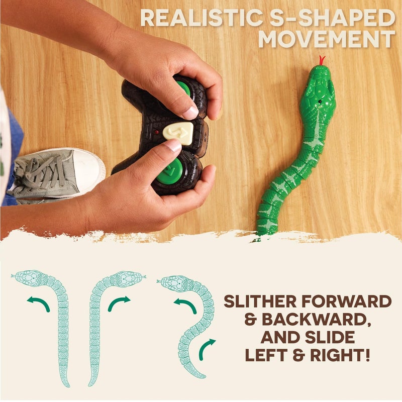 Terra by Battat - RC Emerald Tree Boa Snake Robot with LED Eyes & Realistic Movement - Lifelike Fake Snake Toy with Infrared Controller, Batteries Included - Educational Fun for Kids Ages 6+ - Image 3