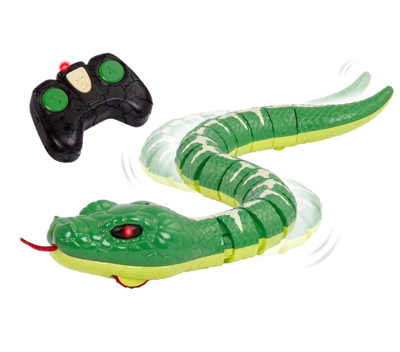 Terra by Battat - RC Emerald Tree Boa Snake Robot with LED Eyes & Realistic Movement - Lifelike Fake Snake Toy with Infrared Controller, Batteries Included - Educational Fun for Kids Ages 6+ - Image 1