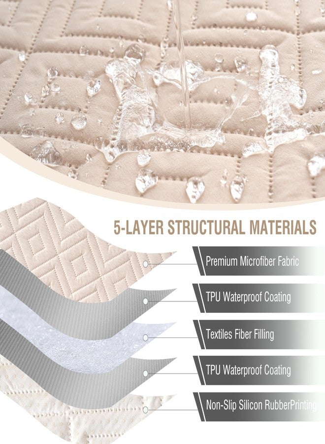 Genina أغطية أريكة استرخاء مقاومة للماء، توفر حماية كاملة، أغطية أريكة استرخاء لشخصين، أغطية أريكة مانعة للانزلاق، قابلة للغسل، واقيات أثاث، غطاء أريكة استرخاء للأطفال والحيوانات الأليفة (بيج) - Image 2