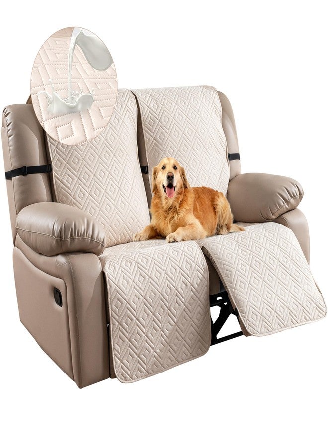 Genina أغطية أريكة استرخاء مقاومة للماء، توفر حماية كاملة، أغطية أريكة استرخاء لشخصين، أغطية أريكة مانعة للانزلاق، قابلة للغسل، واقيات أثاث، غطاء أريكة استرخاء للأطفال والحيوانات الأليفة (بيج) - Image 1