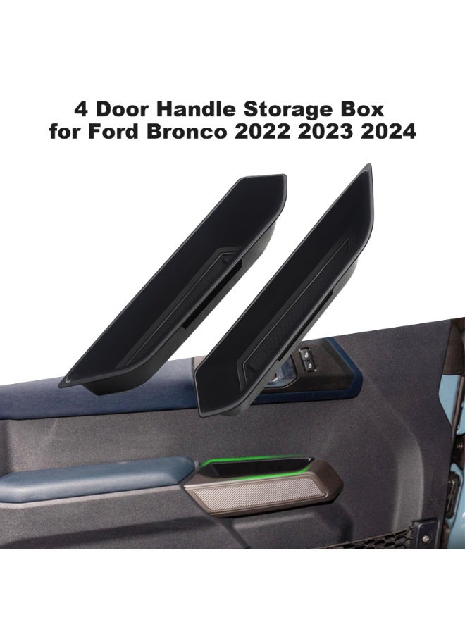 FETUSI 4 Door Handle Storage Box for Ford Bronco 2021 2022 2023 2024 2025 – Front and Rear Grab Handle Pocket Organizer – Car Interior Accessories for Secure Fit, No Rattle, Easy Install (4Pcs Set) - Image 3