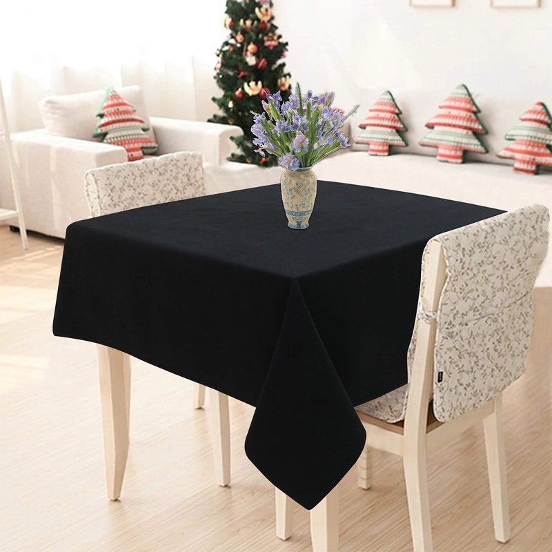 AIRWILL Cotton Solid Pattern 2 Seater Square Table Cover (Black, 36x36 inches, Pack of 1) - Image 5