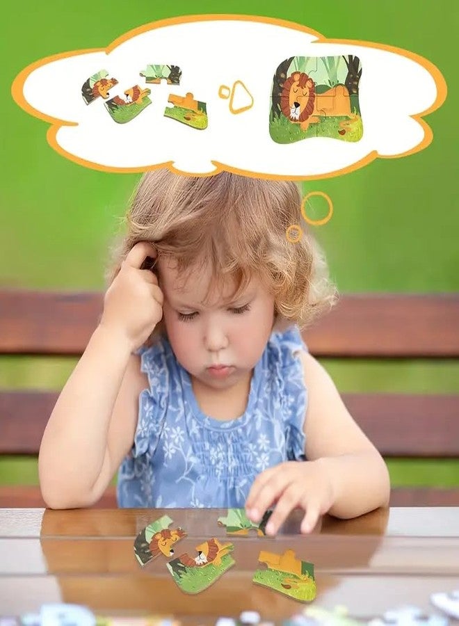 WUDLY Wooden Animal Jigsaw Puzzles for Kids with Metal Box | Montessori Educational Toy | Early Learning Puzzle Game for Toddlers | Farm Animal Brain Booster Gift for Age 2 3 4 5 Years - Image 2