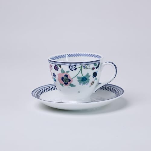 Clay Craft x Magique by The Wishing Chair : Indigo Chintz - Tea Cups & Saucers Set of 6 | 180 ml Fine Ceramic Floral Cups | Elegant Glossy Finish | Ideal for Gifting & Home Use - Image 5
