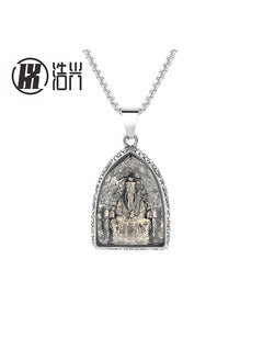 Generic Titanium Steel Twelve Zodiac Eight Guardian Brand Pendant Mens Retro Stainless Steel Necklace Taihang Laojun 