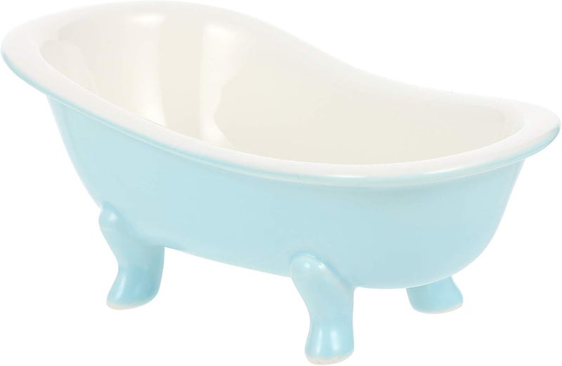 Hemoton Blue Ceramic Dessert Bowls Bathtub Shape Food Serving Bowl Reusable Ice Cream Bowl Household Candy Bowl Dish Appetizer Bowls for Home Restaurant - Image 1