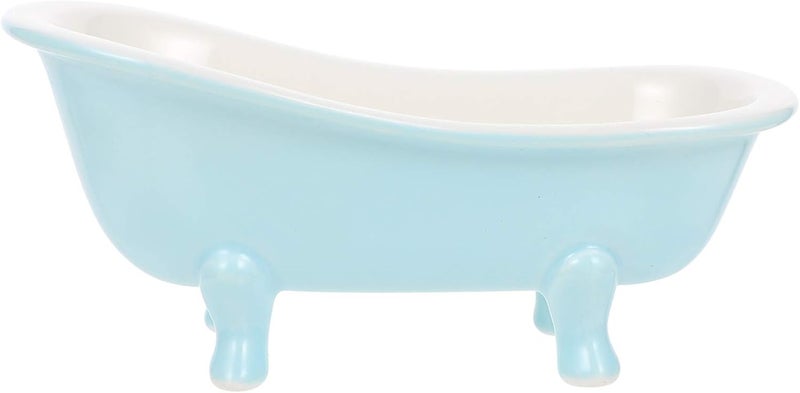 Hemoton Blue Ceramic Dessert Bowls Bathtub Shape Food Serving Bowl Reusable Ice Cream Bowl Household Candy Bowl Dish Appetizer Bowls for Home Restaurant - Image 2