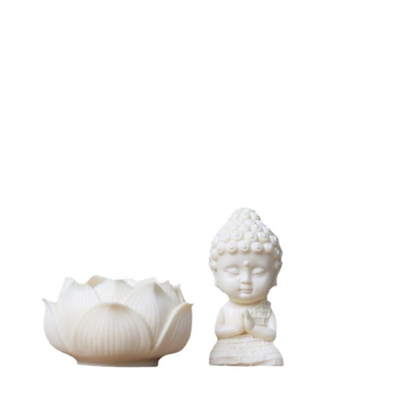 MAAGHI Lotus Baby Buddha Statue for Tranquil Spaces Ideal for Home Office Desk Car Dashboard Decoration White Pack of 1 - Image 3