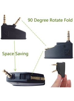 Saipomor QC45 Adapter Airplane Audio Stereo Jack Plugs for QuietComfort 2 QC3 QC15 QC25 QC35II QC35 SoundLink SoundLinkII AE2 AE2i AE2W and More Headset with 3.5mm Golden Plated Jack Plugs  - Image 2