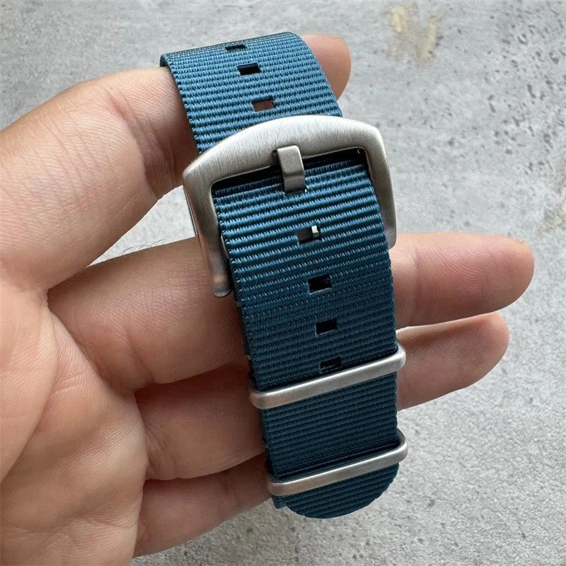 Bluejw Premium Nylon Watch Bands - Replaceable Luxury Blue Straps - 18mm 20mm 22mm 24mm Widths - Image 2
