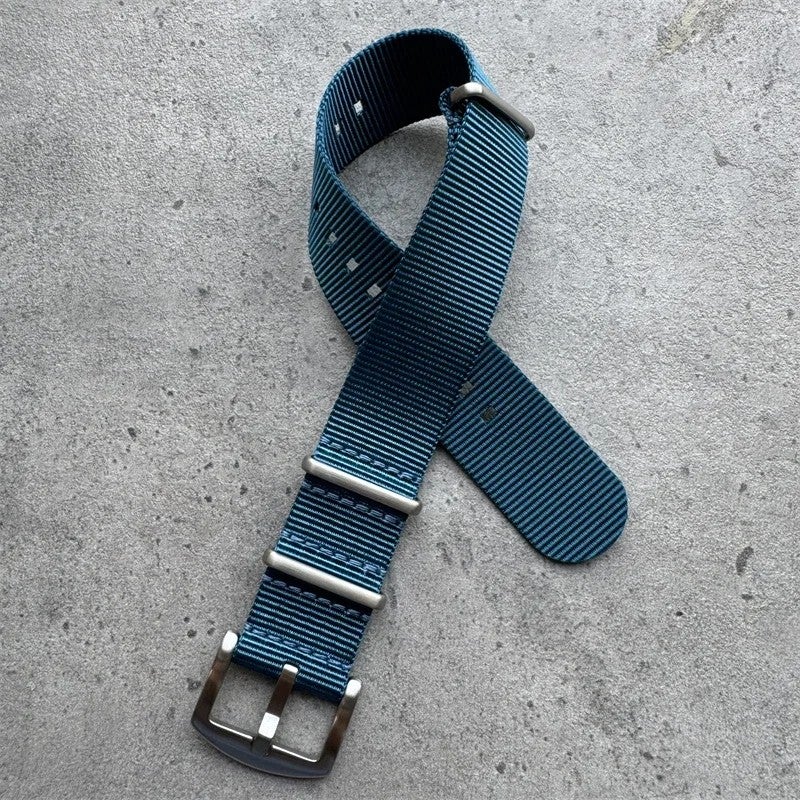 Bluejw Premium Nylon Watch Bands - Replaceable Luxury Blue Straps - 18mm 20mm 22mm 24mm Widths - Image 3