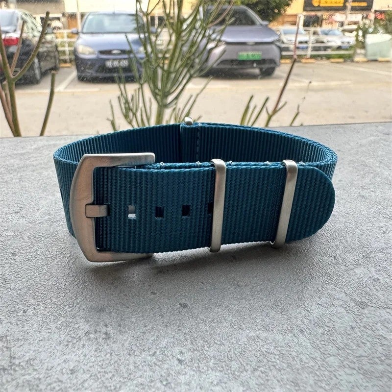 Bluejw Premium Nylon Watch Bands - Replaceable Luxury Blue Straps - 18mm 20mm 22mm 24mm Widths - Image 1