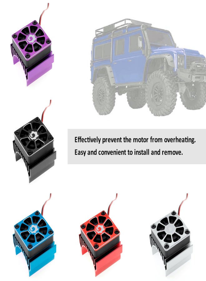 مروحة تبريد محرك سيارة تحكم عن بعد 540 550 بديل لمبرد محرك سيارة Traxxas TRX-4 TRX-6 G63 1/10 الزاحفة التي تعمل بالتحكم عن بعد (بنفسجي) - Image 2
