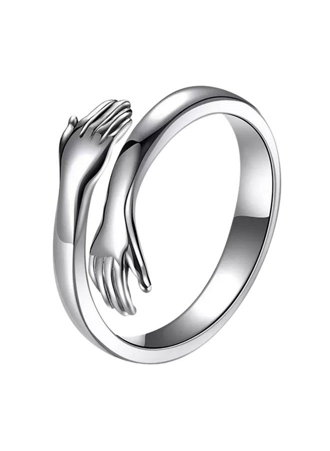 Salty Salty Cute Promise Hug Ring for Women & Girls | Stainless Steel Finger Rings | Adjustable | Women's Stylish Accessories | Diwali, Birthday, Anniversary & Special Occassion Gift | Everyday Wear - Image 1