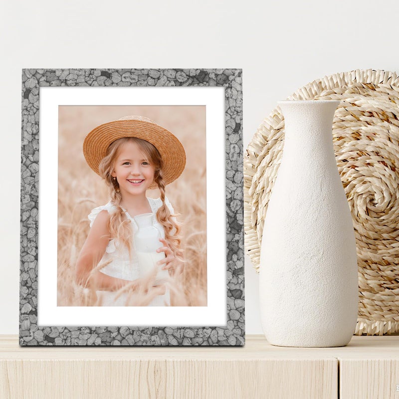 ORIVAN 8x10 Picture Frame Wood Display Picture 6x8 with Mat or 8x10 without Mat Stone Grey Photo Frame for Wall and Tabletop Decoration - Image 5